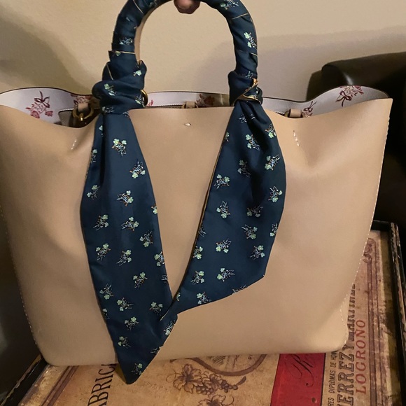 COACH FLORAL BOW SKINY SCARF - WOMEN'S DENIM/BEECH - Picture 6 of 10